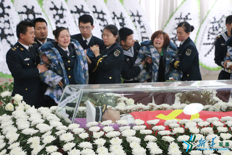 ↑資料圖片：張超烈士遺體告別儀式現場。